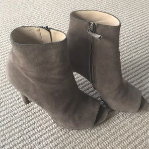 Nine West peep toe suede booties